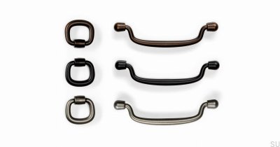 Pendant 128 oblong furniture handle Metal black