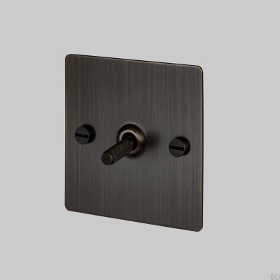 Single Switch Cross 1G Brass Burnt Bronze British Standard