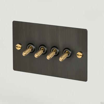 Cross 4G Brass Burnt Bronze with British Standard Brass Quadruple Switch