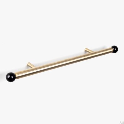 Kirke Railing 160 oblong furniture handle, Brass, Brushed and Black