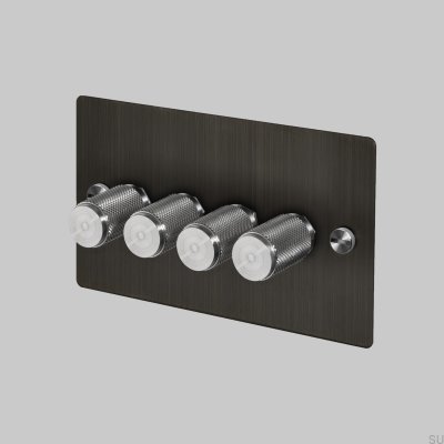 Cross 4G 120W LED Dimmer Brass Burnt Bronze with Silver British Standard