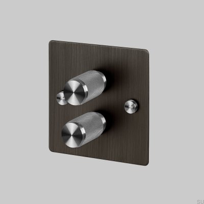 Cross 2G 120W LED Dimmer Brass Burnt Bronze with Silver British Standard