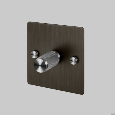 Cross 1G 120W LED Dimmer Brass Burnt Bronze with Silver British Standard