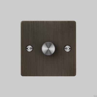 Cross 1G 120W LED Dimmer Brass Burnt Bronze with Silver British Standard