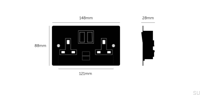 Dual USB 3.1A Type G UK 2G Socket Burnt Bronze Brass British Standard