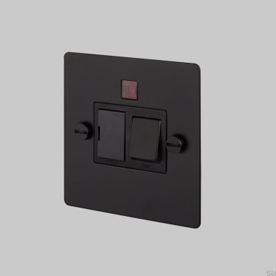 Fused Steel Black British Standard Switch with Fuse