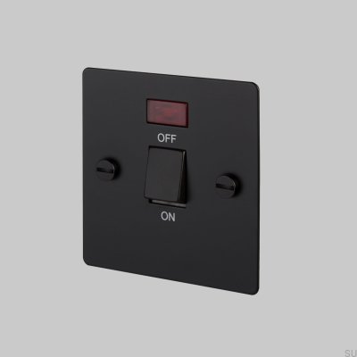 Double Pole Isolator Switch 20A Steel Black British Standard