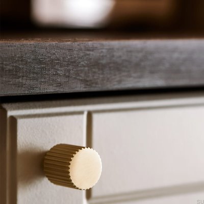 Helix Stripe furniture knob in Brushed Gold