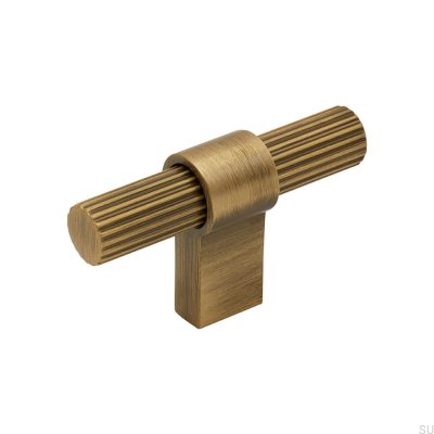 Furniture Knob T-Bar Helix Stripe Antique bronze