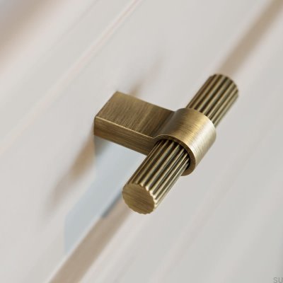 Furniture Knob T-Bar Helix Stripe Antique bronze