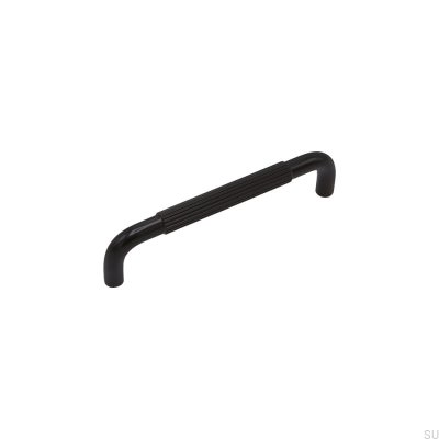 Helix Stripe 128 oblong furniture handle Aluminum Black