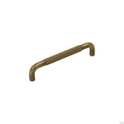 Helix Stripe 128 elongated furniture handle Antique bronze