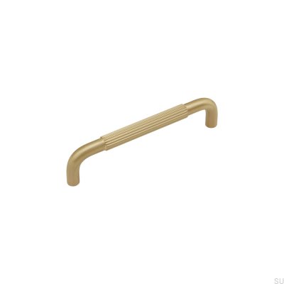Elongated furniture handle Helix Stripe 128 Gold Brushed