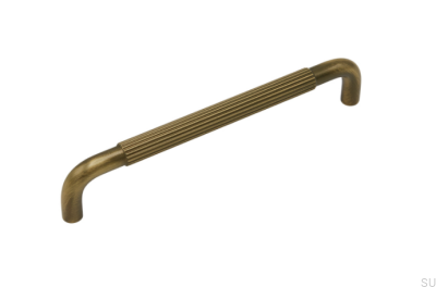 Helix Stripe 160 elongated furniture handle Antique bronze