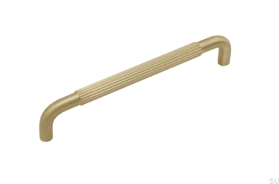Elongated furniture handle Helix Stripe 160 Gold Brushed