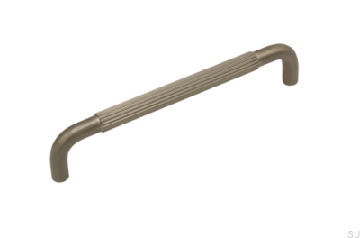 Elongated furniture handle Helix Stripe 160 Silver Brushed