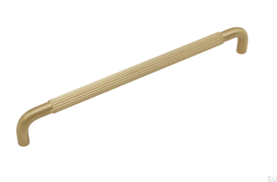 Elongated furniture handle Helix Stripe 224 Gold Brushed