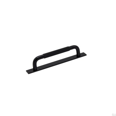 Longitudinal furniture handle with washer Helix Stripe 128 Aluminum Black