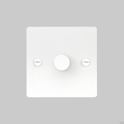LED Cross Dimmer 1G 120W Steel White British Standard