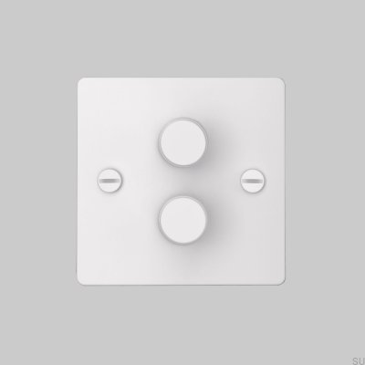 LED Dimmer Cross 2G 120W Steel White British Standard