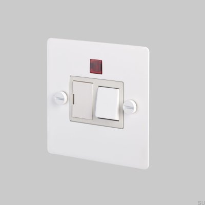 Fused Steel White British Standard Switch with Fuse