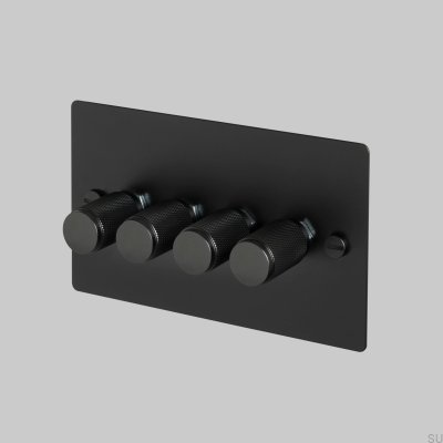 Cross 4G LED Dimmer 120W Steel Black British Standard