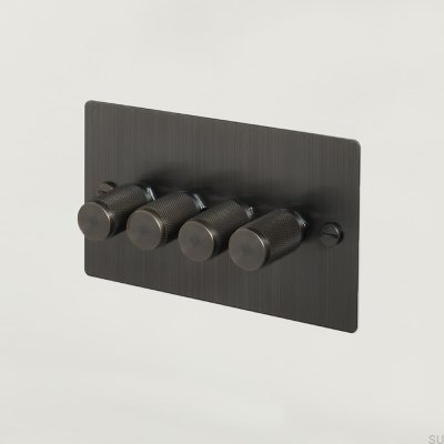 Cross 4G 120W LED Dimmer, Brass Burnt Bronze, British Standard