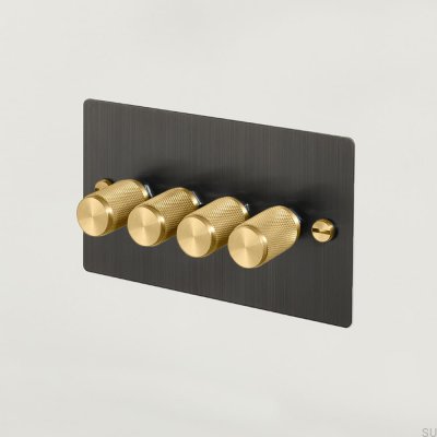 Cross 4G 120W LED Dimmer Burnt Bronze with Brass British Standard