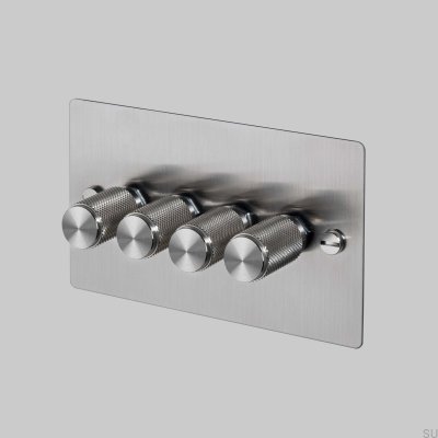 Cross 4G 120W LED Dimmer Steel Silver British Standard