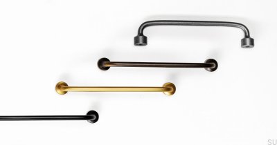 Elongated furniture handle Floid 128 Antique bronze