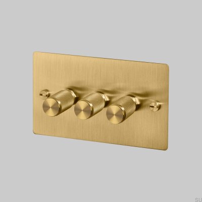 Cross 3G 120W LED Dimmer Brass British Standard