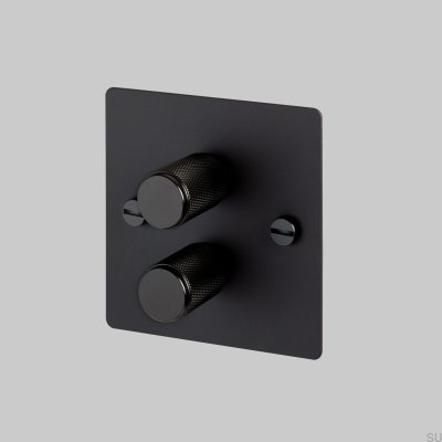 Cross 2G 120W Steel Black British Standard LED Dimmer