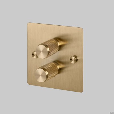 Cross 2G 120W LED Dimmer Brass British Standard