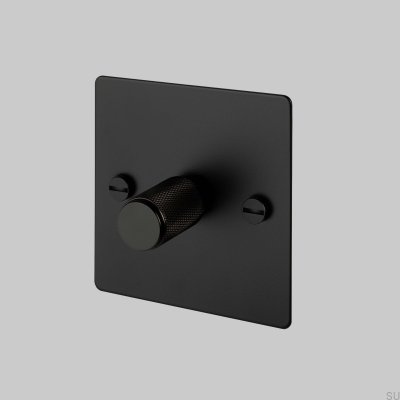 Cross 1G 120W LED Dimmer Steel Black British Standard