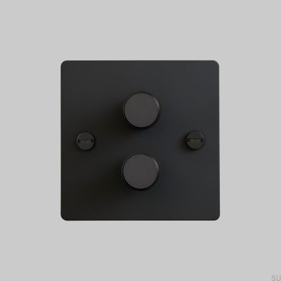 Cross 2G 120W Steel Black British Standard LED Dimmer