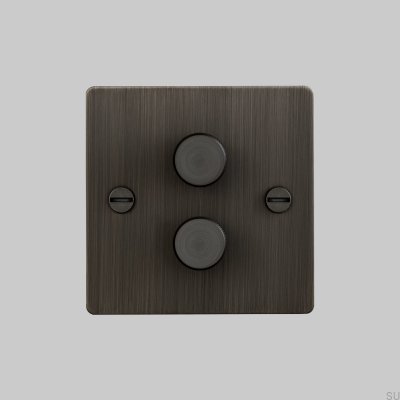 LED Dimmer Cross 2G 120W Brass Burnt Bronze British Standard