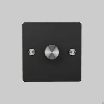 LED Dimmer Cross 1G 120W Steel Black with Silver British Standard