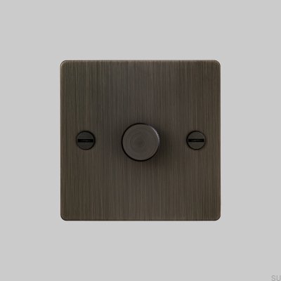 LED Dimmer Cross 1G 120W Brass Burnt Bronze British Standard