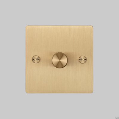 Cross 1G 120W LED Dimmer Brass British Standard
