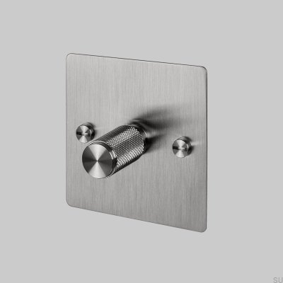 Cross 1G 120W LED Dimmer Steel Silver British Standard