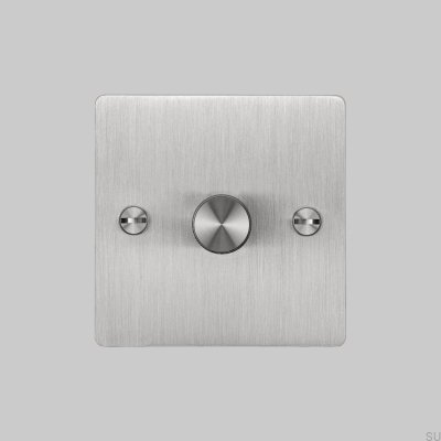 Cross 1G 120W LED Dimmer Steel Silver British Standard