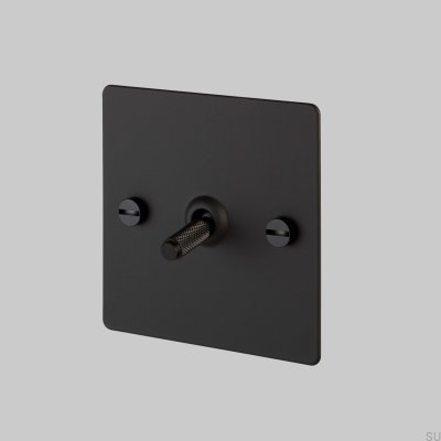 Single Cross Switch Cross 1G Steel Black British Standard
