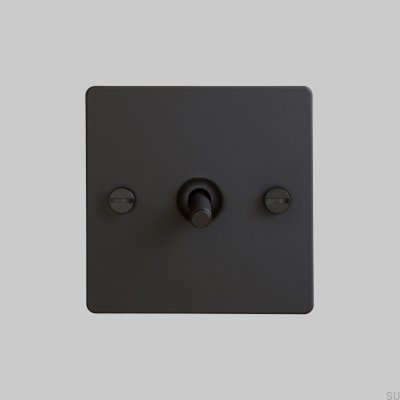Single Cross Switch Cross 1G Steel Black British Standard