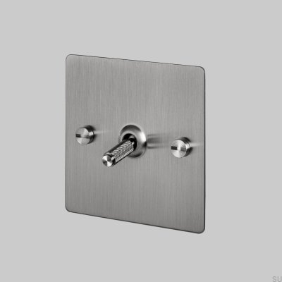 Single Cross Switch Cross 1G Steel Silver British Standard