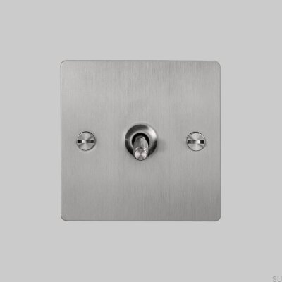 Single Cross Switch Cross 1G Steel Silver British Standard