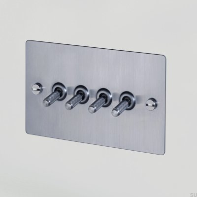 Cross 4G Quadruple Switch Steel Silver British Standard