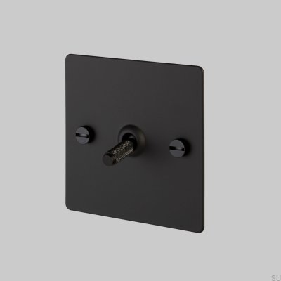 Cross 1G Single Switch Steel Black British Standard