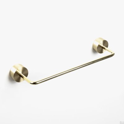 Elongated furniture handle Luciola 128 Brass Unpainted