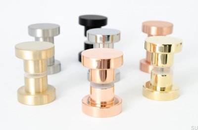 Double Sided Dot 40 Brushed Aluminum Door Knob