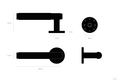 Cross 38 Burnt Bronze Brass Door Handle